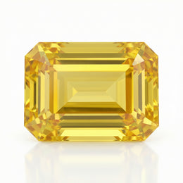 IGI Certified Laboratory Grown Yellow Sapphire | 12.89 Carat Emerald Cut | Vivid Yellow Luxury Gemstone-Saleh Sallom