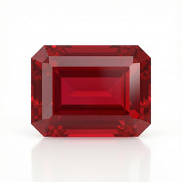 IGI Certified Laboratory Grown Ruby | 13.89 Carat Emerald Cut | Purplish Red High Jewelry Gemstone-Saleh Sallom