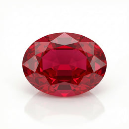 IGI Certified Laboratory Grown Ruby | 6.43 Carat Oval Mixed Cut | Purplish Red Luxury Gemstone-Saleh Sallom