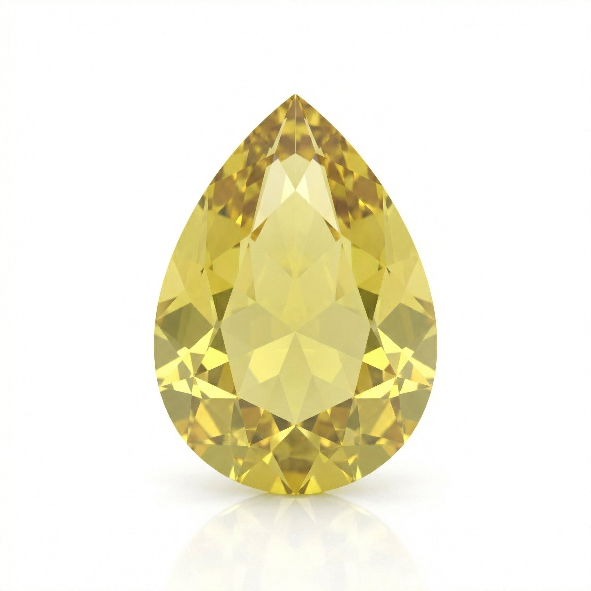 IGI Certified Laboratory Grown Yellow Sapphire | 4.33 Carat Pear Mixed Cut | Premium Bright Yellow Gem-Saleh Sallom Main image