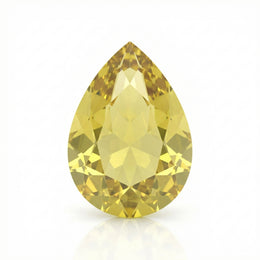 IGI Certified Laboratory Grown Yellow Sapphire | 4.33 Carat Pear Mixed Cut | Premium Bright Yellow Gem-Saleh Sallom