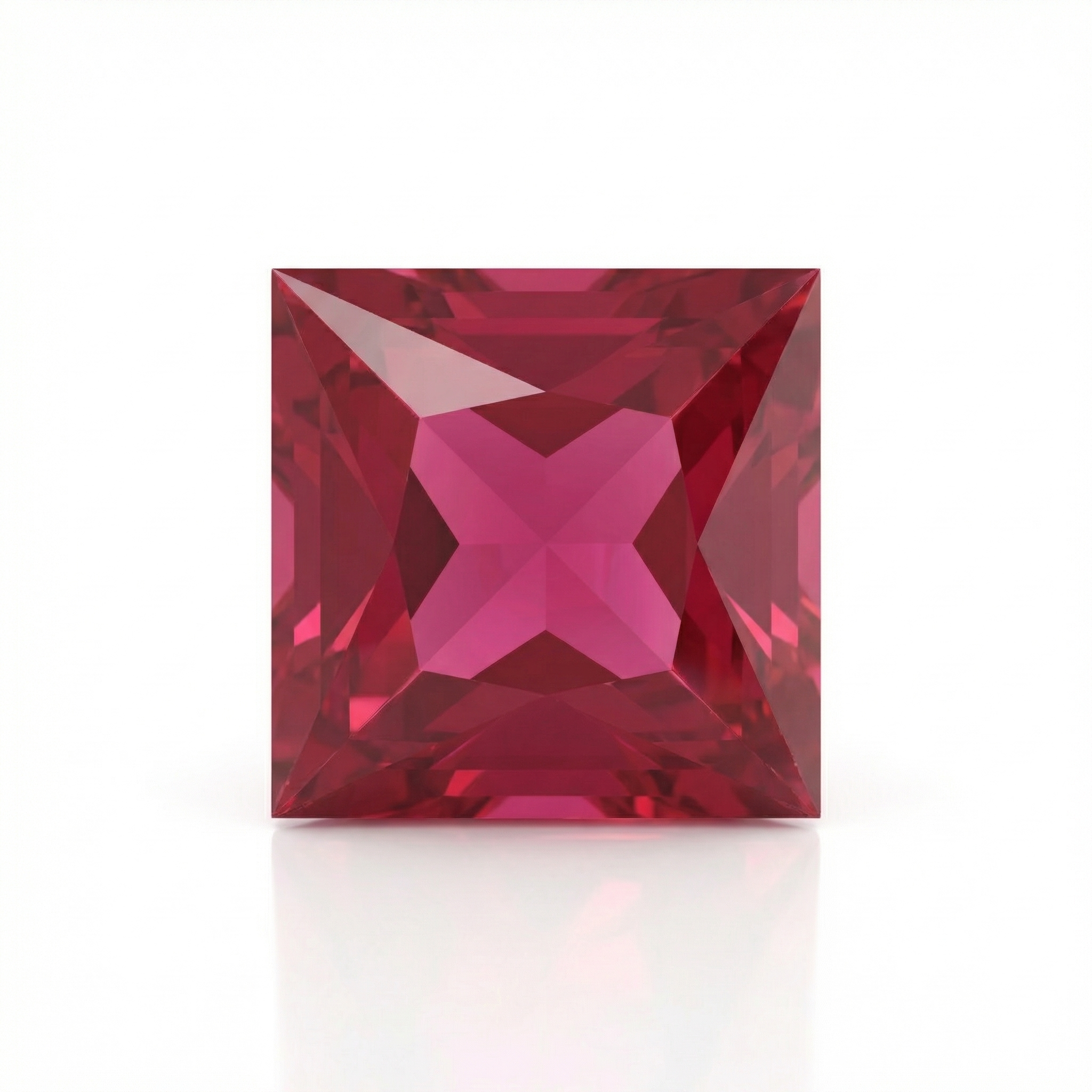 IGI Certified Laboratory Grown Ruby | 1.25 Carat Princess Cut | Purplish Red Gemstone-Saleh Sallom Main image
