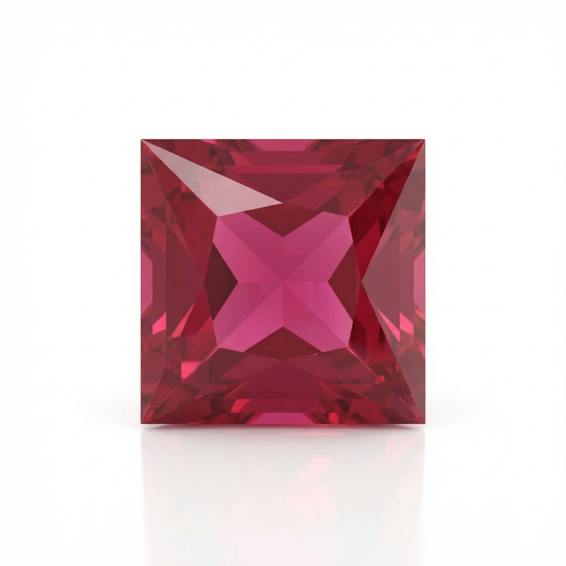 IGI Certified Laboratory Grown Ruby | 1.25 Carat Princess Cut | Purplish Red Gemstone-Saleh Sallom