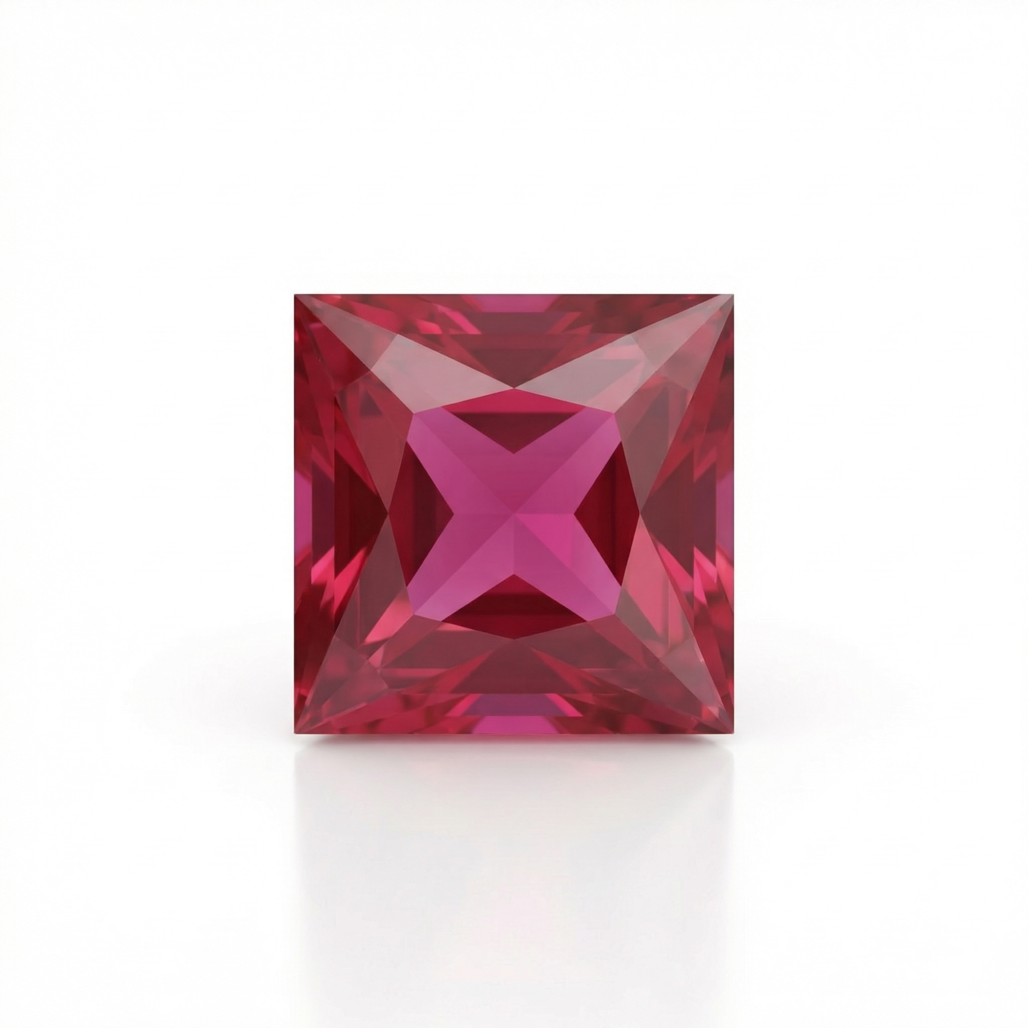 IGI Certified Laboratory Grown Ruby | 1.27 Carat Princess Cut | Purplish Red Ruby Gemstone-Saleh Sallom Main image