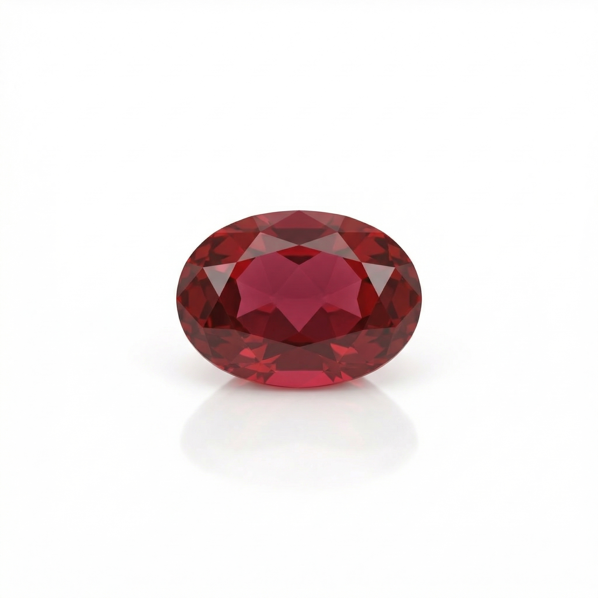 IGI Certified Laboratory Grown Ruby | 8.04 Carat Oval Mixed Cut | Purplish Red Collector Gemstone-Saleh Sallom Main image