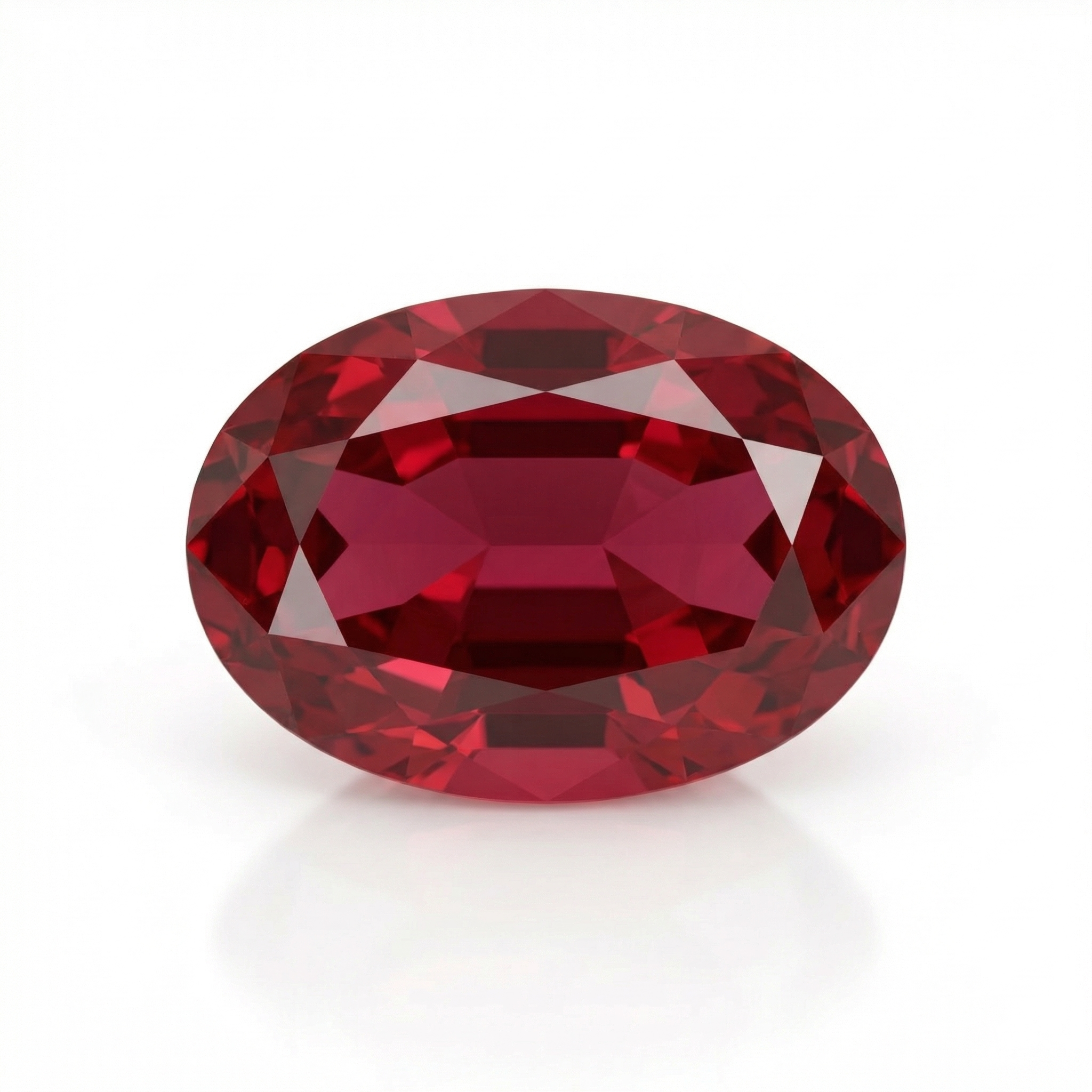 IGI Certified Laboratory Grown Ruby | 8.13 Carat Oval Mixed Cut | Purplish Red Collector Ruby-Saleh Sallom Main image