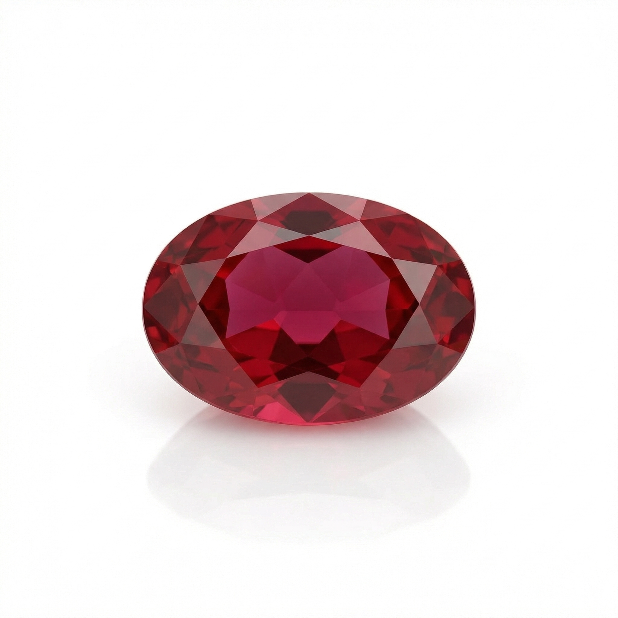 IGI Certified Laboratory Grown Ruby | 7.85 Carat Oval Mixed Cut | Purplish Red Luxury Ruby-Saleh Sallom Main image