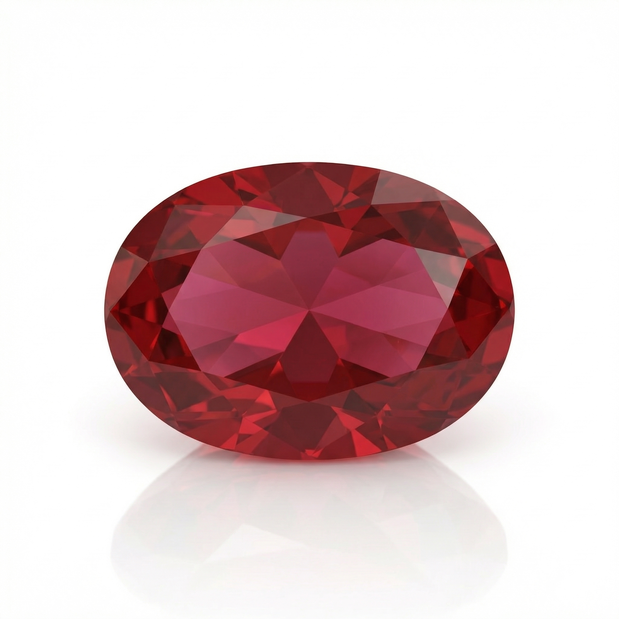 IGI Certified Laboratory Grown Ruby | 7.06 Carat Oval Brilliant Cut | Purplish Red Gemstone-Saleh Sallom Main image