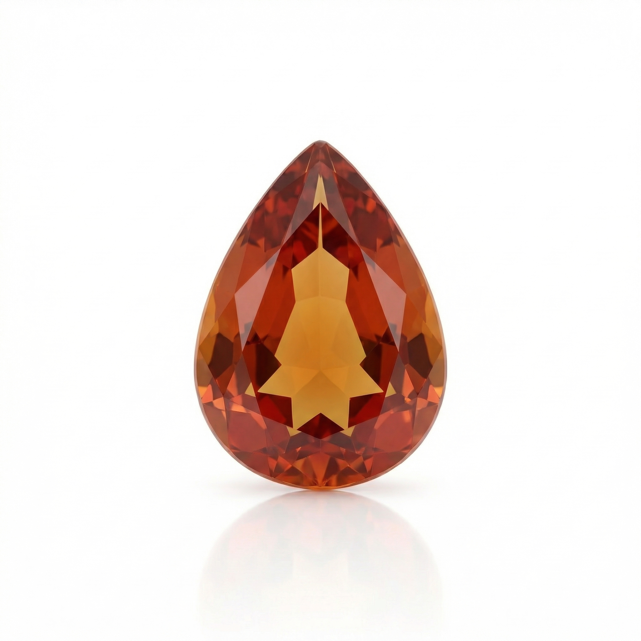 IGI Certified Laboratory Grown Orange Sapphire | 1.07 Carat Pear Mixed Cut | Vivid Orange Gemstone-Saleh Sallom Main image
