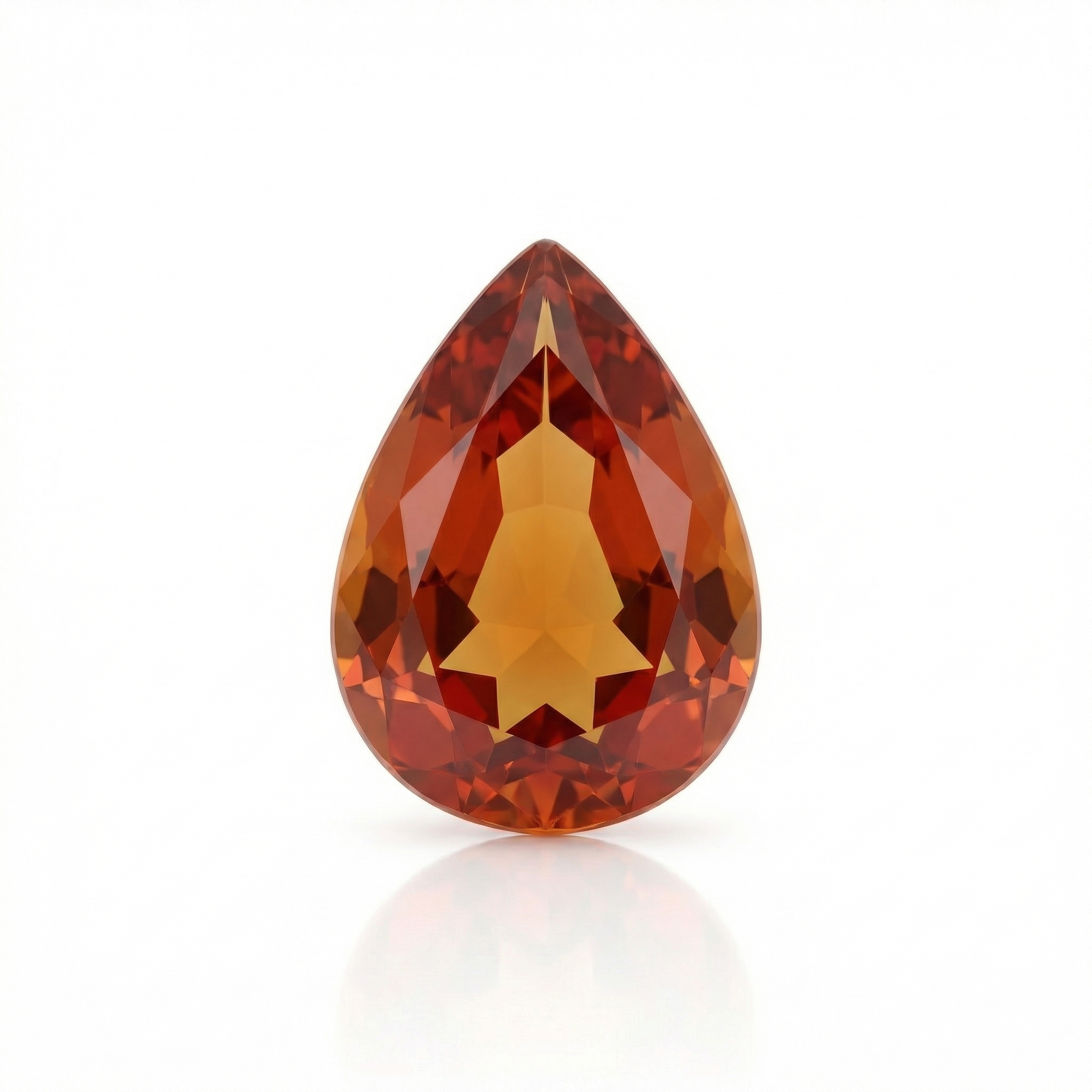 IGI Certified Laboratory Grown Orange Sapphire | 1.07 Carat Pear Mixed Cut | Vivid Orange Gemstone-Saleh Sallom