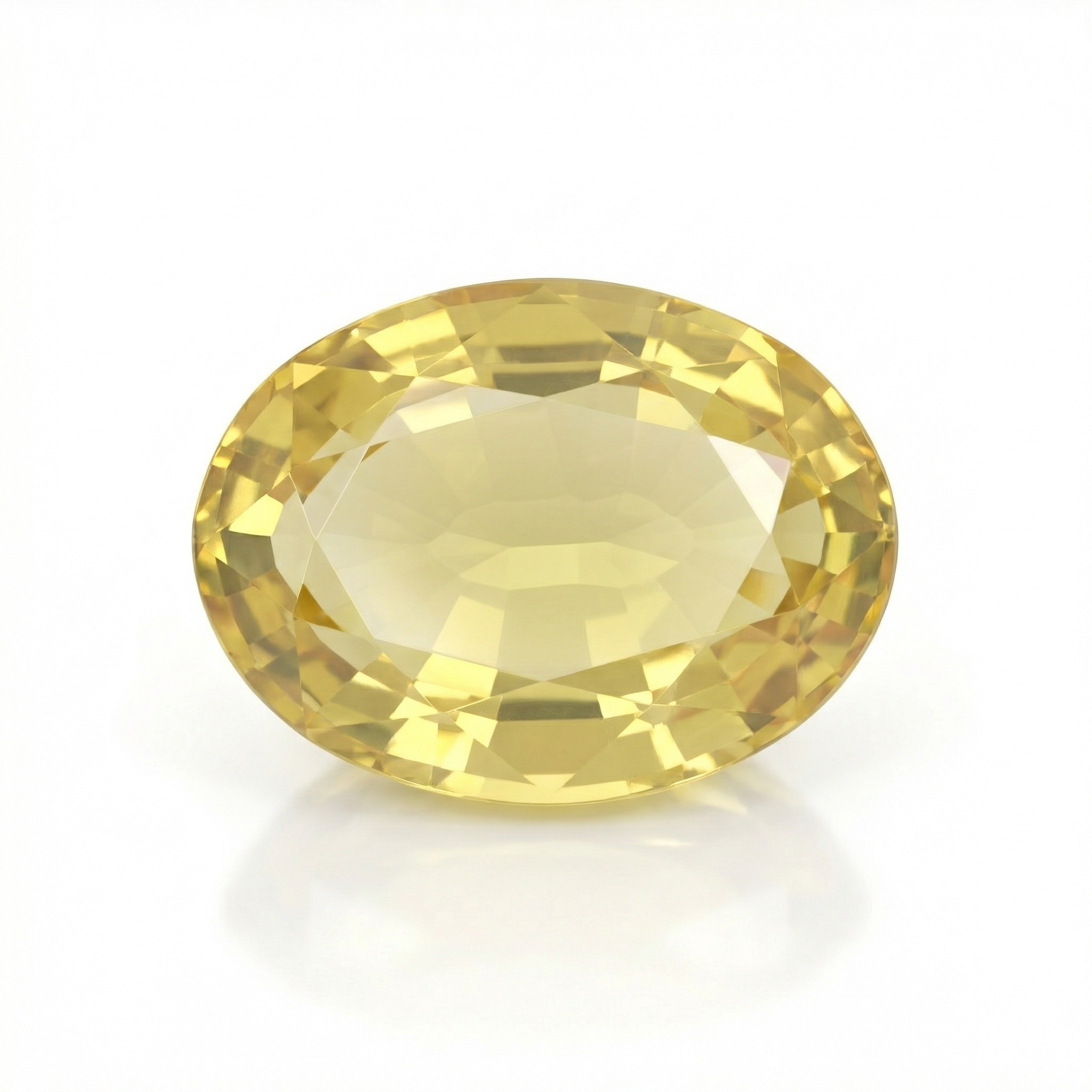 IGI Certified Laboratory Grown Yellow Sapphire | 20.49 Carat Oval Mixed Cut | Luxury Bright Yellow Gemstone-Saleh Sallom Main image