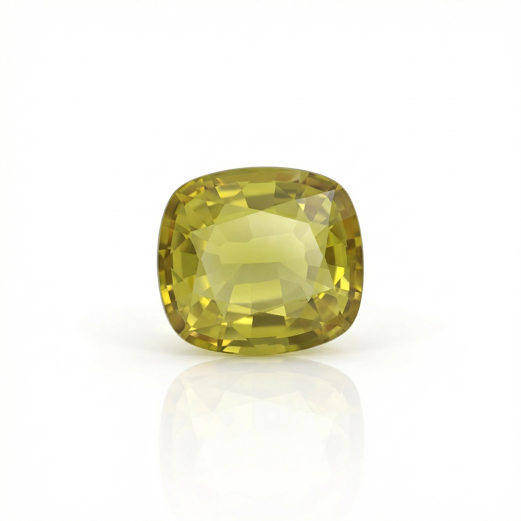 IGI Certified Laboratory Grown Yellow Sapphire | 15.16 Carat Cushion Mixed Cut | Premium Bright Yellow Gemstone-Saleh Sallom Main image