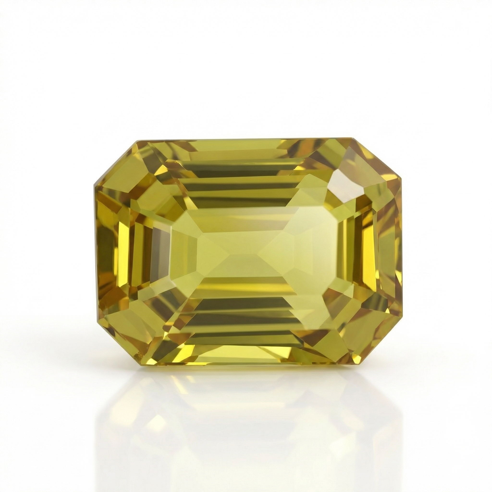 IGI Certified Laboratory Grown Yellow Sapphire | 17.25 Carat Emerald Cut | Premium Bright Yellow Gemstone-Saleh Sallom Main image