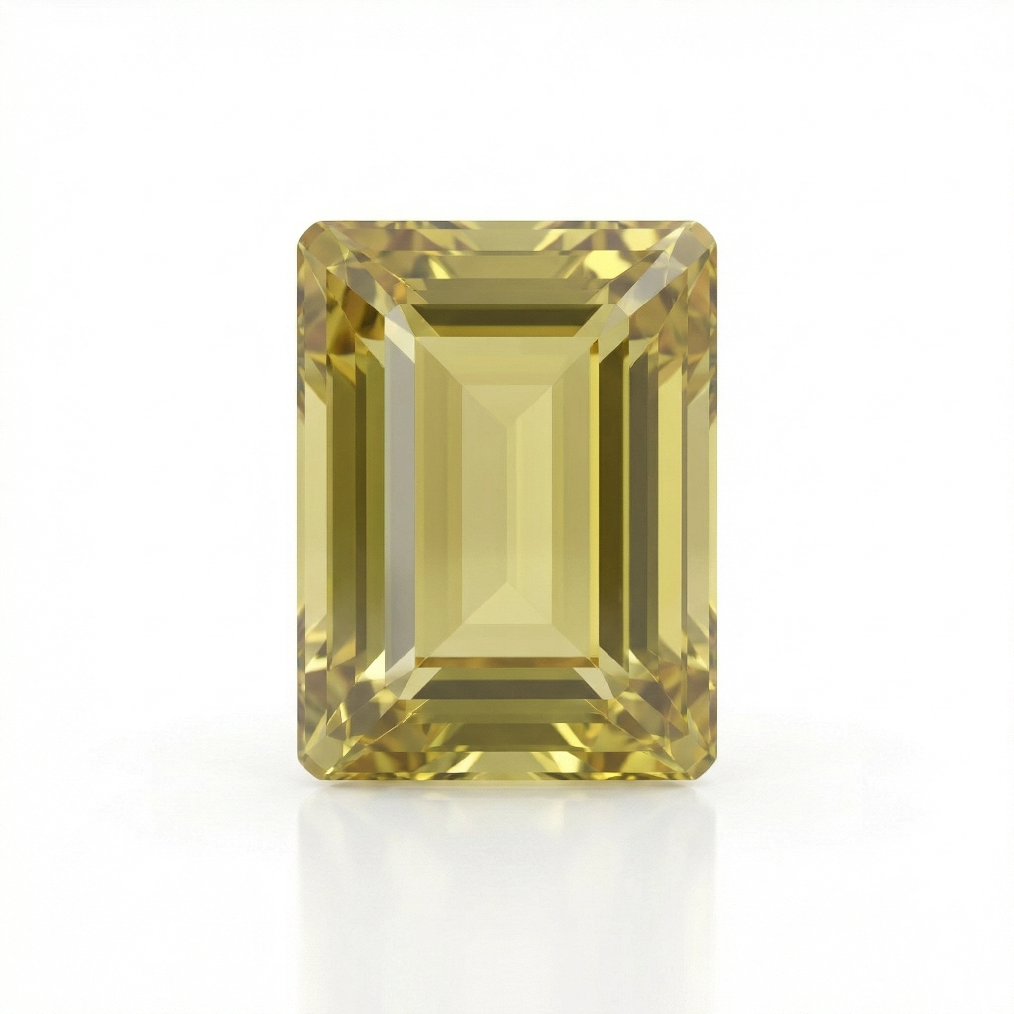 IGI Certified Laboratory Grown Yellow Sapphire | 3.84 Carat Rectangular Step Cut | Elegant Yellow Gemstone-Saleh Sallom Main image
