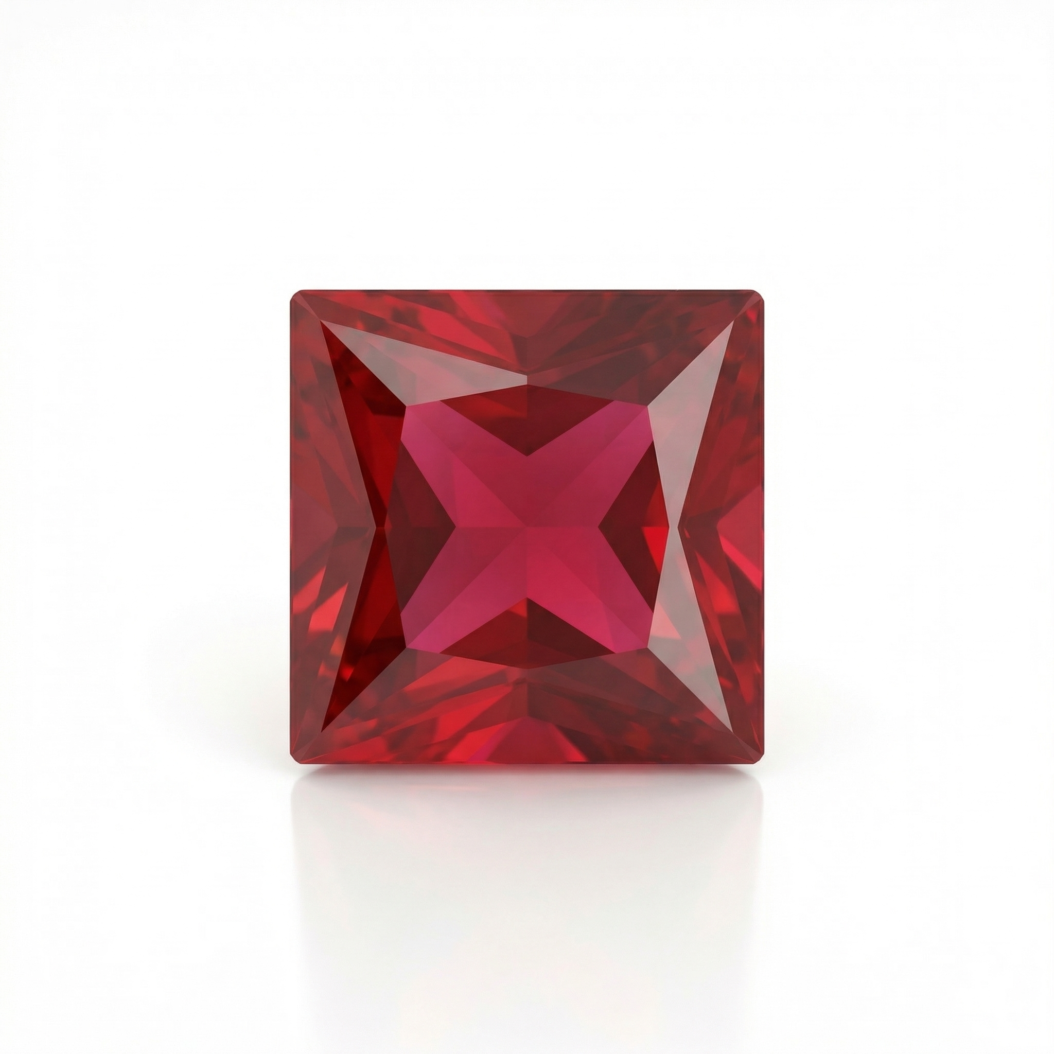 IGI Certified Laboratory Grown Ruby | 1.24 Carat Princess Cut | Purplish Red Gemstone-Saleh Sallom Main image