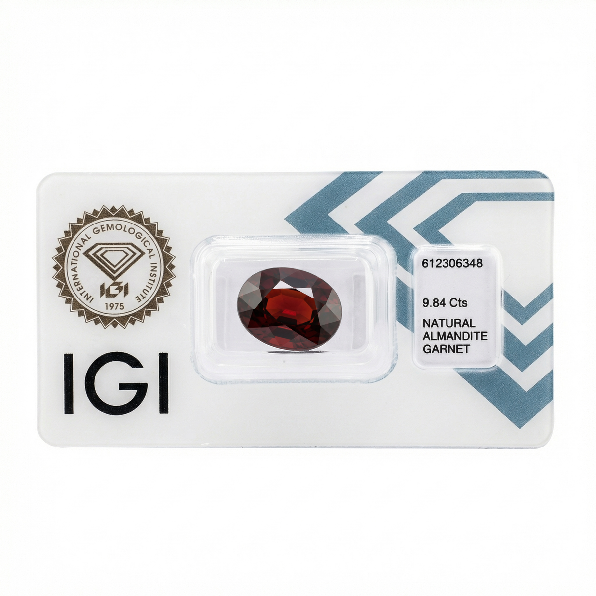 IGI Certified Natural Almandine Garnet | 9.84 Carat Oval Cut | Dark Orangy Red-Saleh Sallom