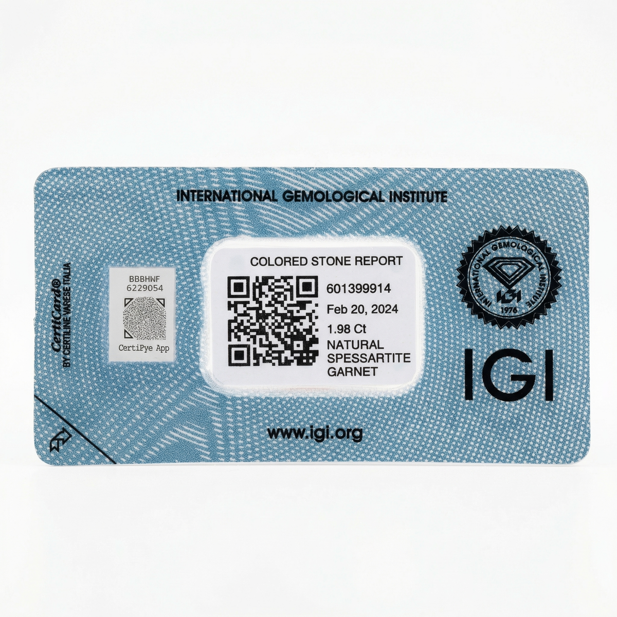 IGI Certified Natural Spessartite Garnet | 1.98 Carat Oval Cut | Yellowish Orange-Saleh Sallom