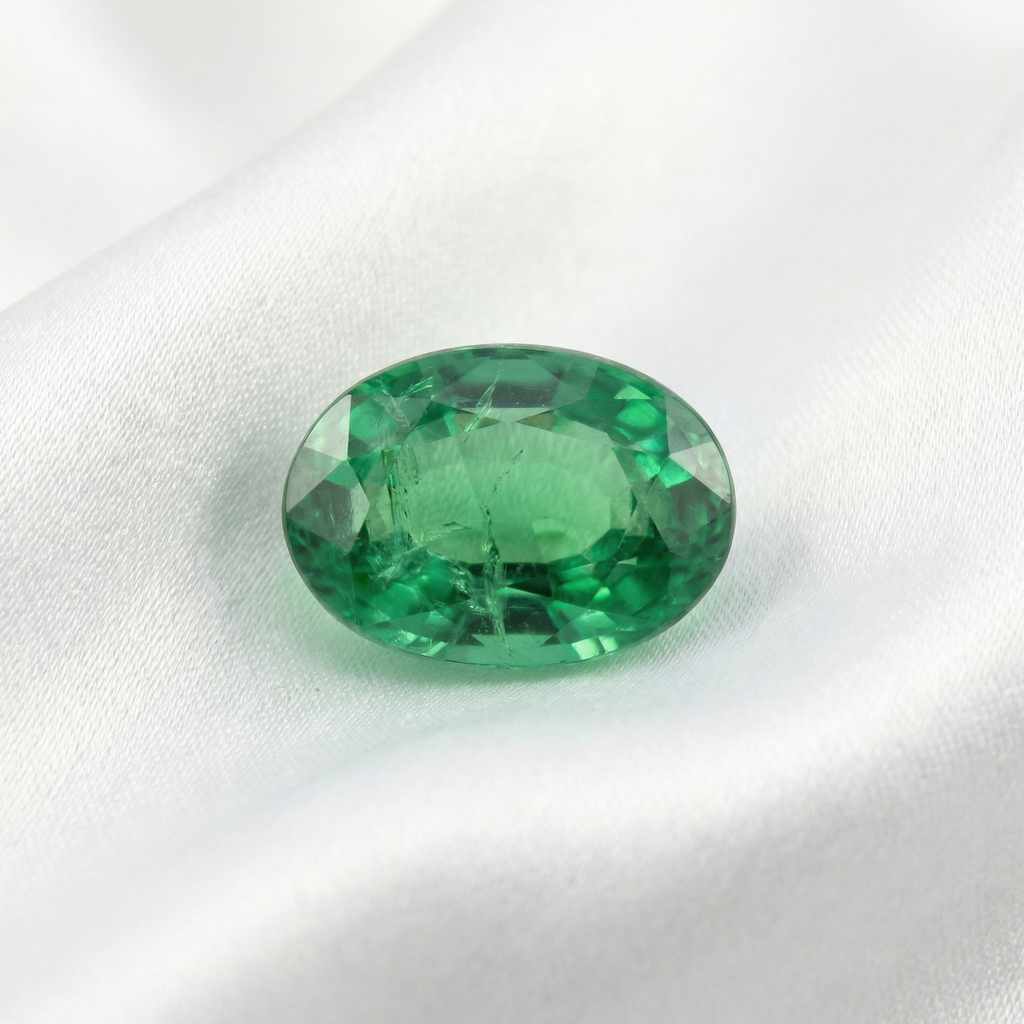 IGI Certified Natural Tsavorite Garnet | 0.45 Carat Oval Cut | Green ...