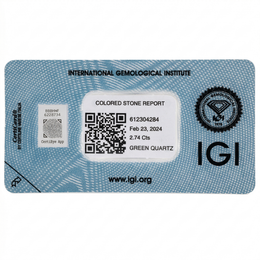 IGI Certified Natural Green Quartz | 2.74 Carat Oval Cut | Transparent Green