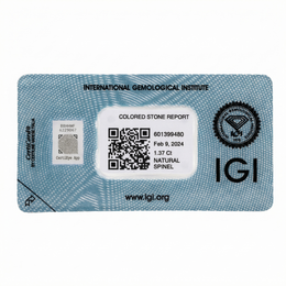 IGI Certified Natural Spinel | 1.37 Carat Cushion Cut | Dark Greyish Violet