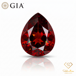 GIA Certified Natural Pyrope-Spessartine Garnet | 4.79 Carat Pear Cut | Purplish Red