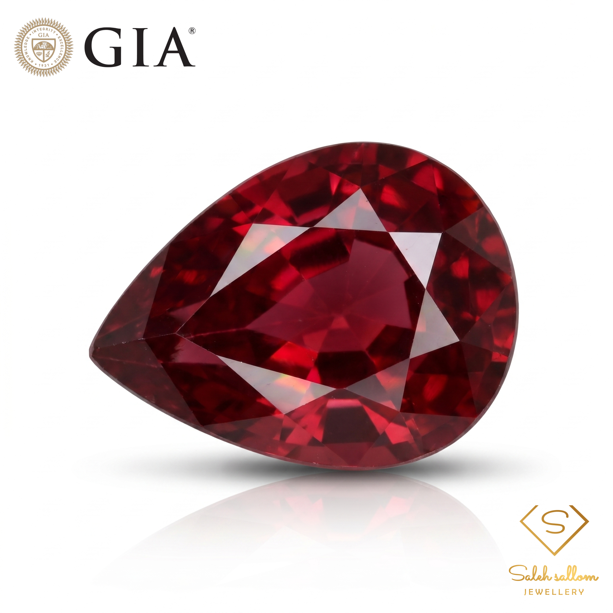 GIA Certified Natural Pyrope-Almandine Garnet | 9.93 Carat Pear Cut | Red Main image