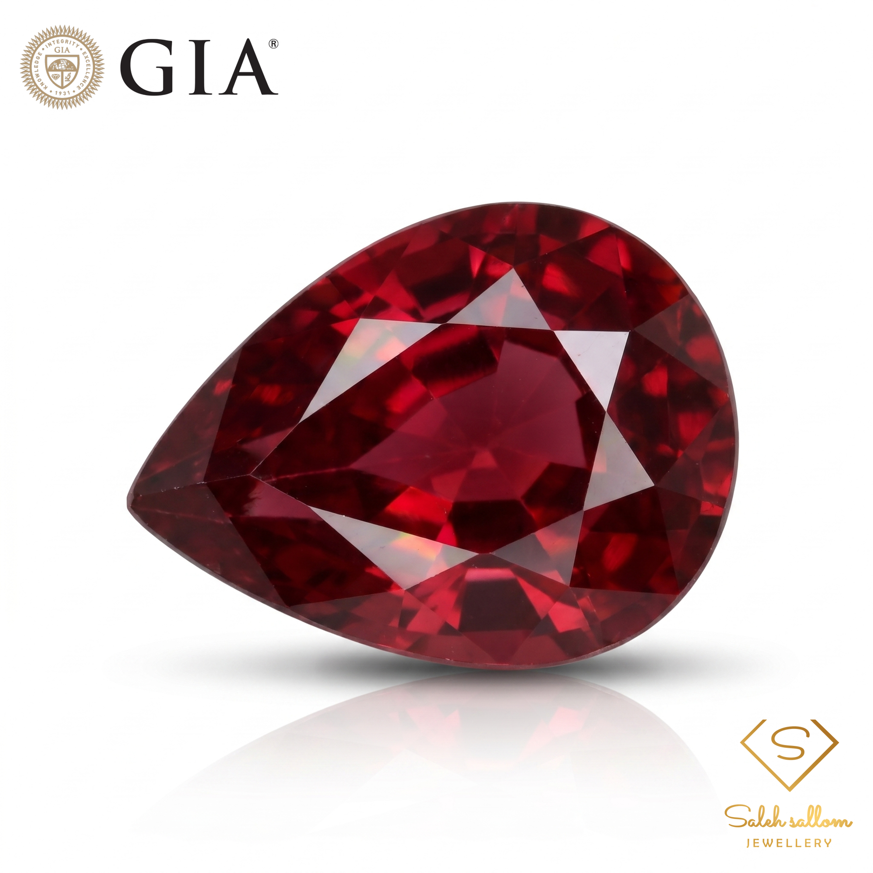 GIA Certified Natural Pyrope-Almandine Garnet | 9.93 Carat Pear Cut | Red