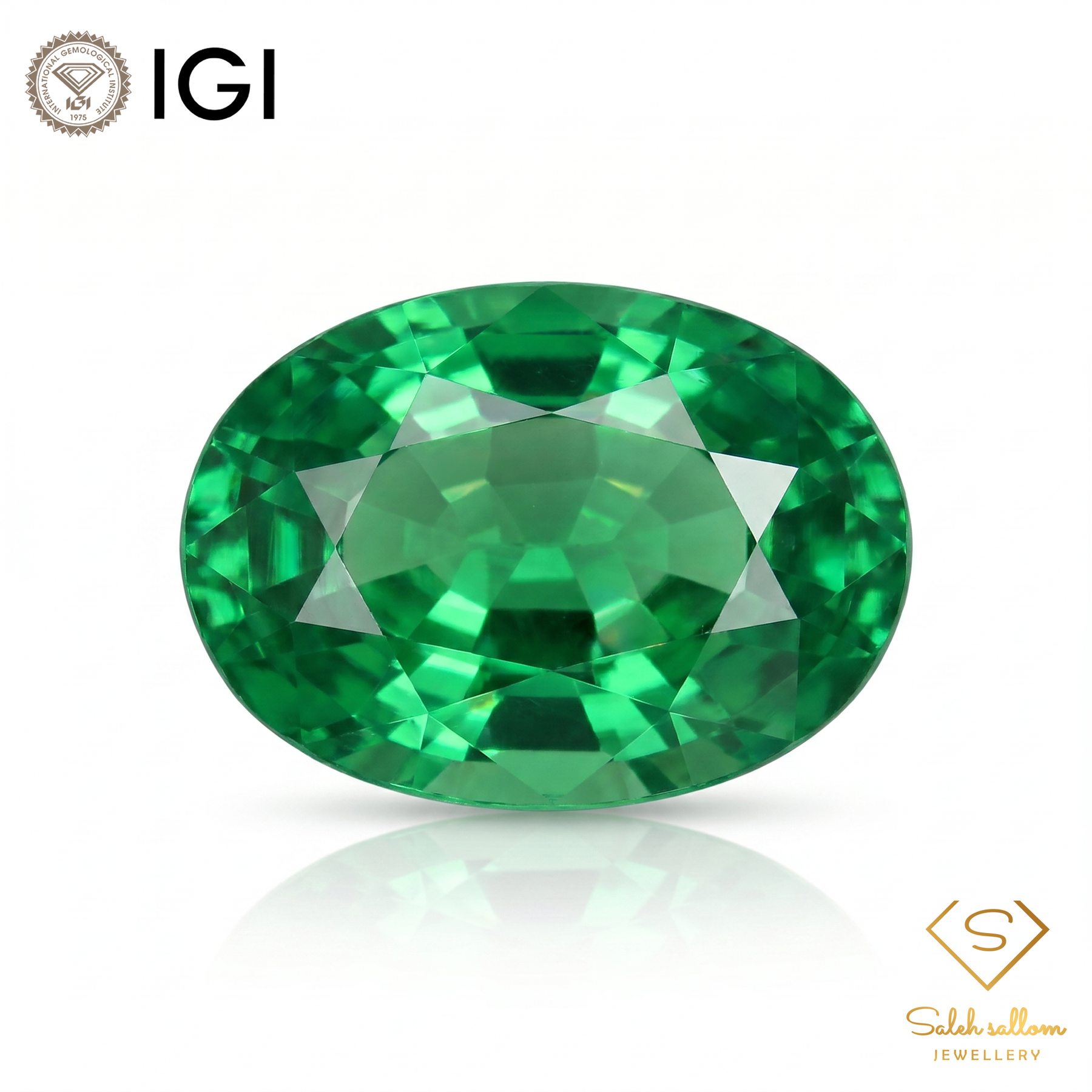 IGI Certified Natural Tsavorite Garnet | 0.45 Carat Oval Cut | Green