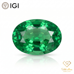 IGI Certified Natural Tsavorite Garnet | 0.45 Carat Oval Cut | Green