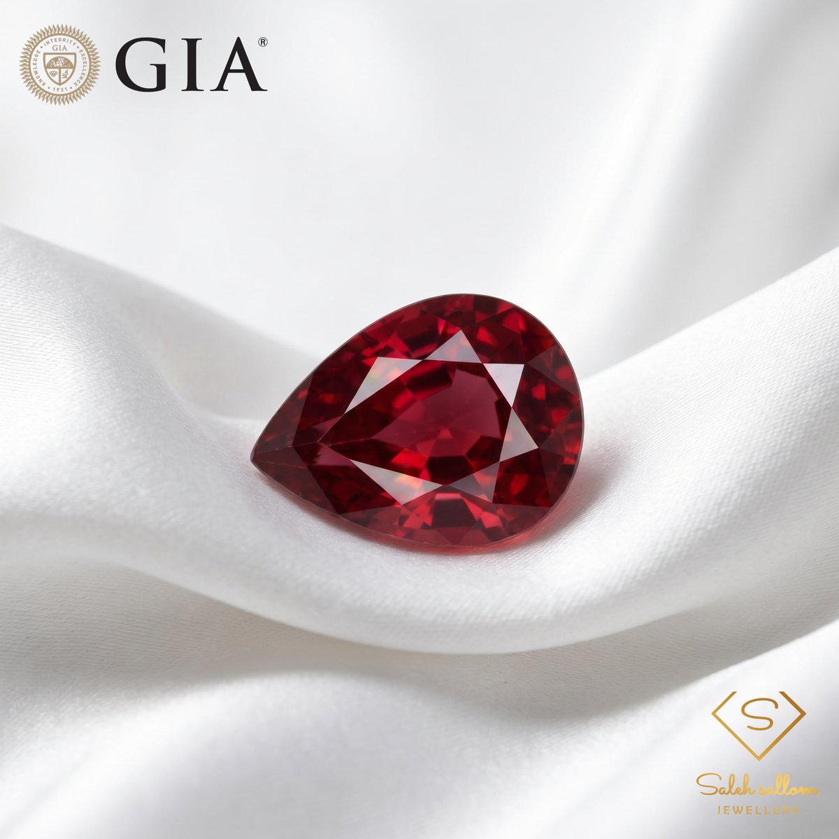GIA Certified Natural Pyrope-Almandine Garnet | 9.93 Carat Pear Cut | Red