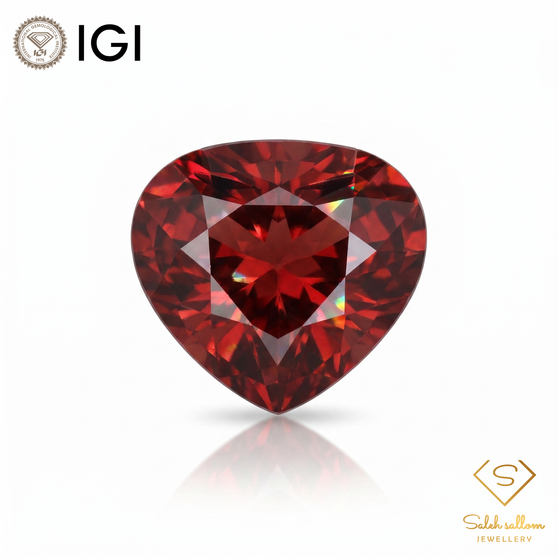IGI Certified Natural Pyrope Garnet | 2.58 Carat Pear Cut | Reddish Orange