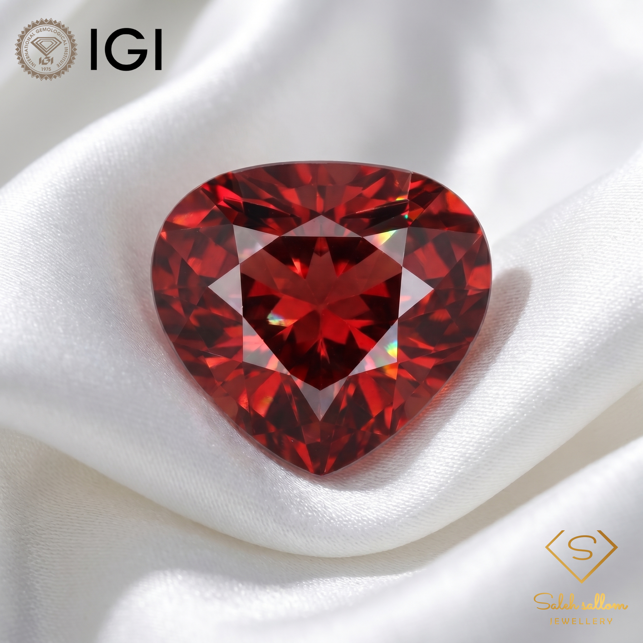 IGI Certified Natural Pyrope Garnet | 2.58 Carat Pear Cut | Reddish Orange Secondary image
