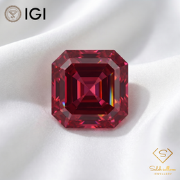 IGI Certified Natural Rhodolite Garnet | 3.17 Carat Square Emerald Cut | Reddish Purple