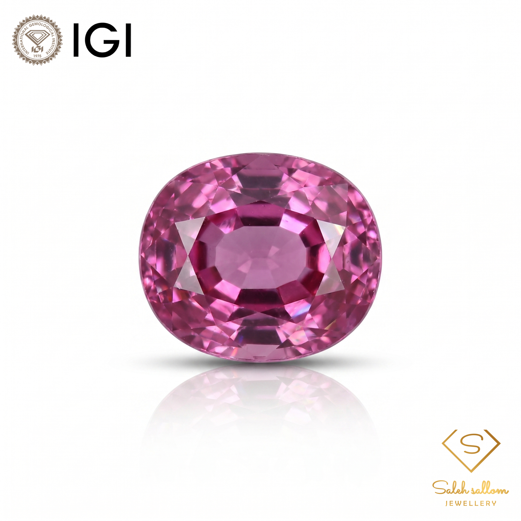 IGI Certified Natural Rhodolite Garnet | 1.94 Carat Cushion Rose Cut | Pinkish Purple