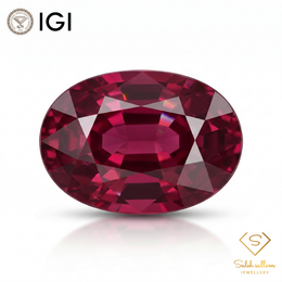 IGI Certified Natural Rhodolite Garnet | 5.52 Carat Oval Cut | Purple