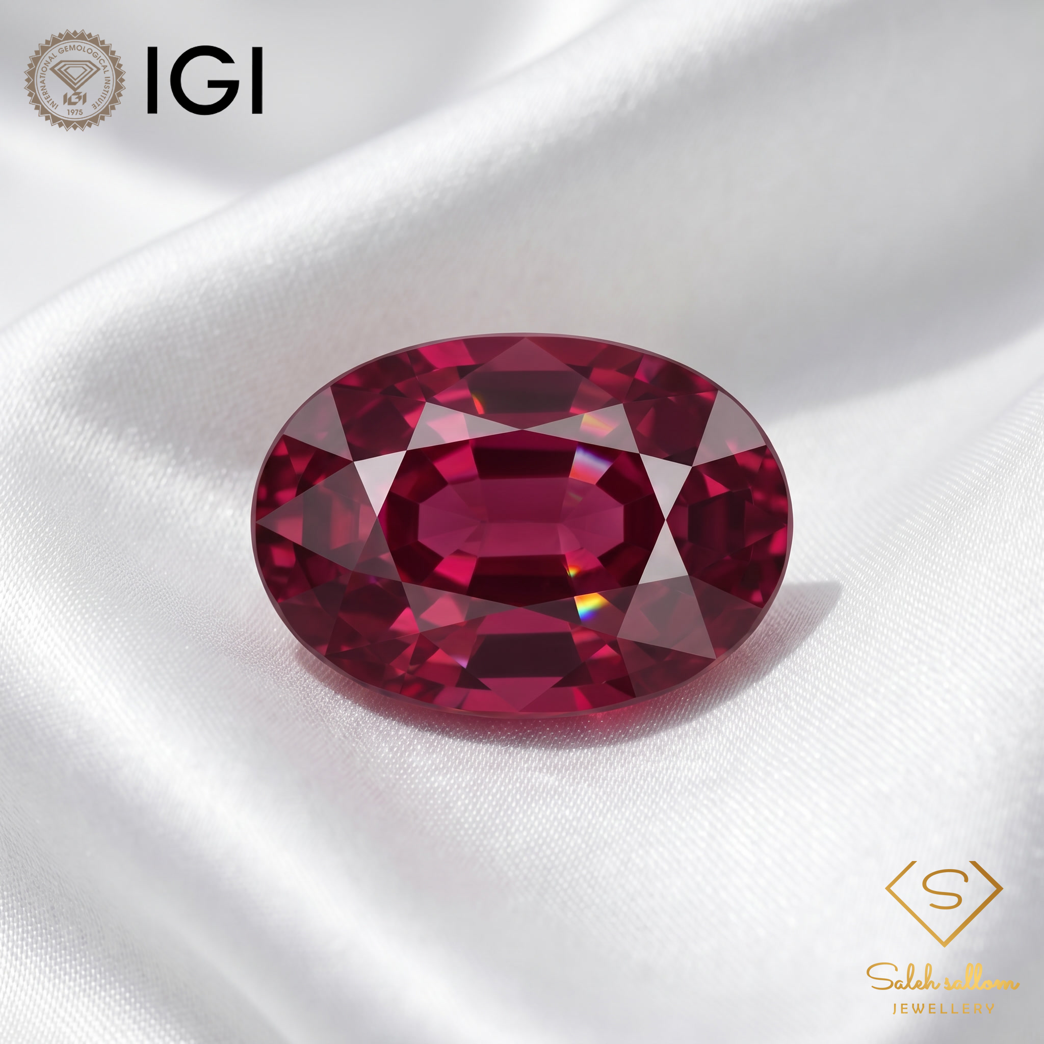 IGI Certified Natural Rhodolite Garnet | 5.52 Carat Oval Cut | Purple Secondary image