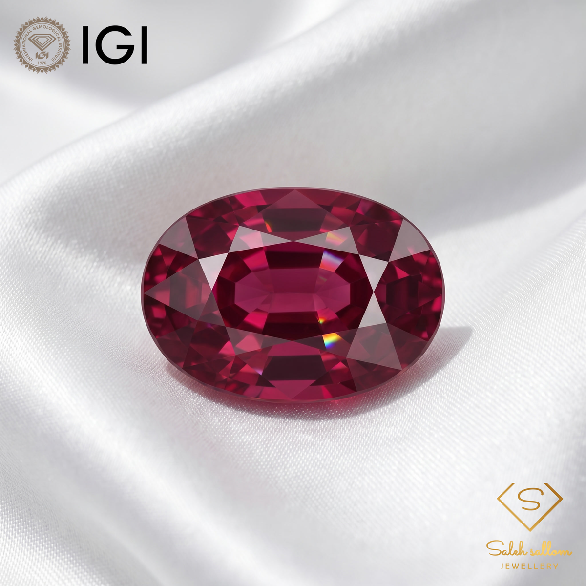 IGI Certified Natural Rhodolite Garnet | 5.52 Carat Oval Cut | Purple