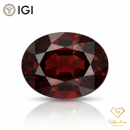 IGI Certified Natural Almandine Garnet | 9.84 Carat Oval Cut | Dark Orangy Red