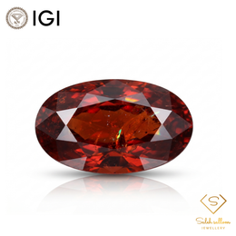 IGI Certified Natural Garnet | 7.22 Carat Oval Cut | Reddish Orange