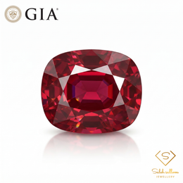 GIA Certified Natural Rhodolite Garnet | 5.74 Carat Cushion Cut | Purplish Red