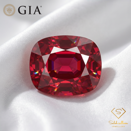 GIA Certified Natural Rhodolite Garnet | 5.74 Carat Cushion Cut | Purplish Red