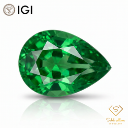 IGI Certified Natural Tsavorite Garnet | 0.32 Carat Pear Cut | Green