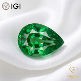 IGI Certified Natural Tsavorite Garnet | 0.32 Carat Pear Cut | Green