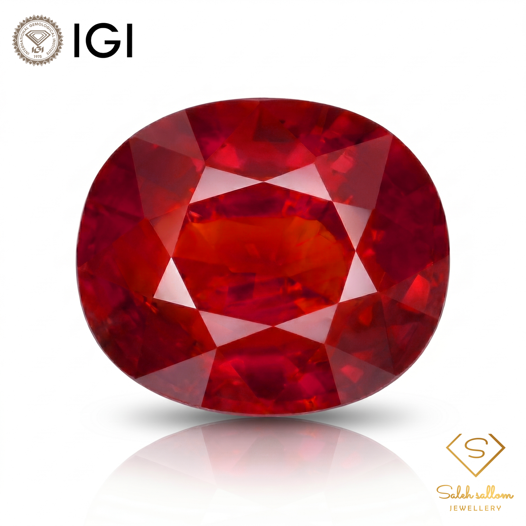 IGI Certified Natural Hessonite Garnet | 7.53 Carat Oval Cut | Reddish Orange