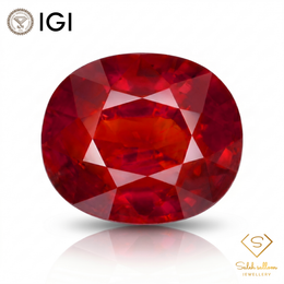 IGI Certified Natural Hessonite Garnet | 7.53 Carat Oval Cut | Reddish Orange