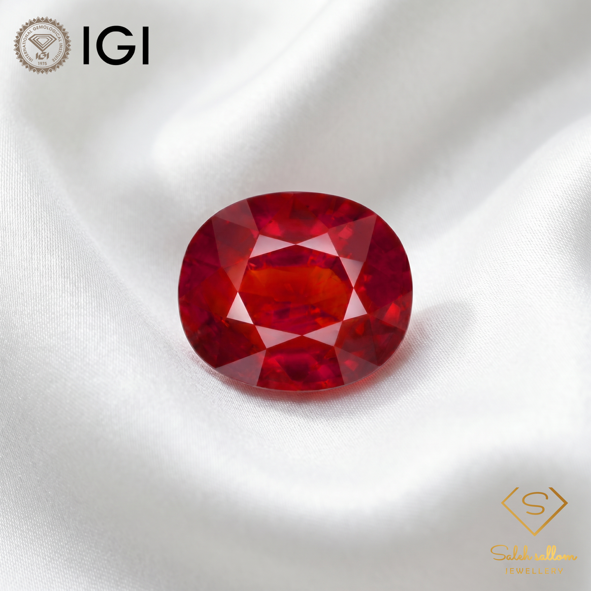 IGI Certified Natural Hessonite Garnet | 7.53 Carat Oval Cut | Reddish Orange