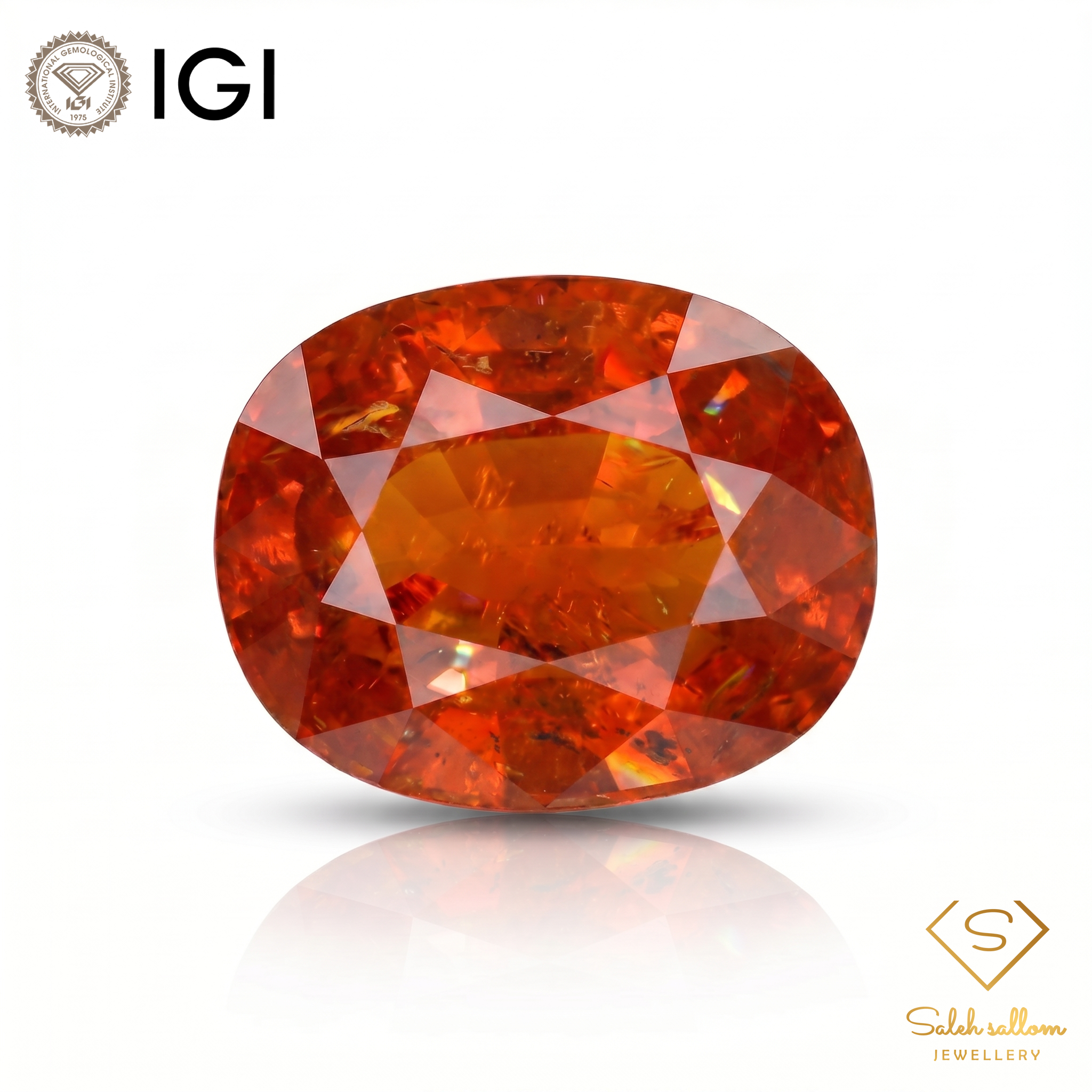 IGI Certified Natural Spessartite Garnet | 10.68 Carat Oval Cut | Brownish Orange Main image