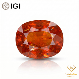 IGI Certified Natural Spessartite Garnet | 10.68 Carat Oval Cut | Brownish Orange
