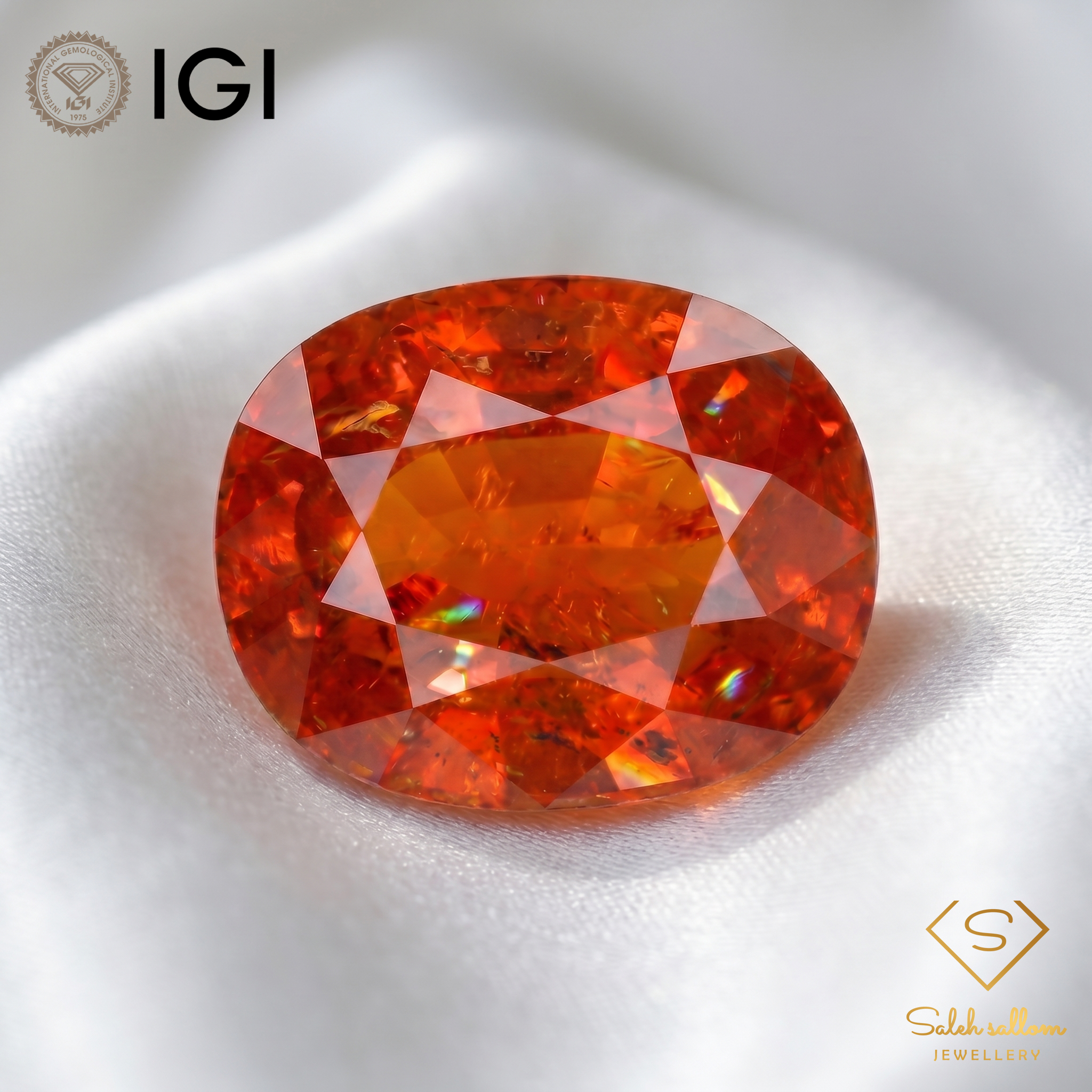 IGI Certified Natural Spessartite Garnet | 10.68 Carat Oval Cut | Brownish Orange Secondary image