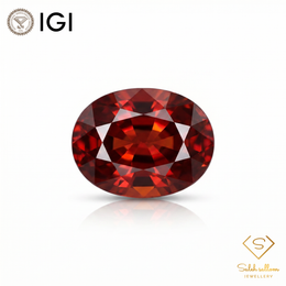 IGI Certified Natural Spessartite Garnet | 8.41 Carat Oval Cut | Orangy Red